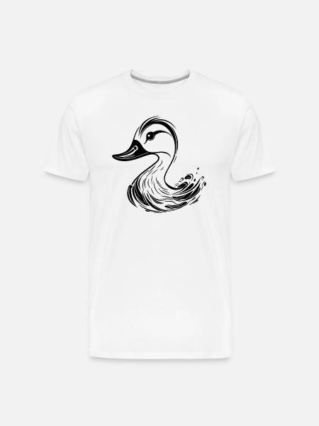 Cute Tattoo Style Duck - Men's Premium Organic T-Shirt - white