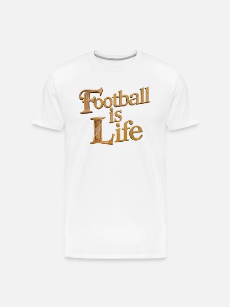 "Football: A Life's Passion" - Men's Premium Organic T-Shirt - white