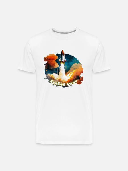 Rocket Away - Men's Premium Organic T-Shirt - white