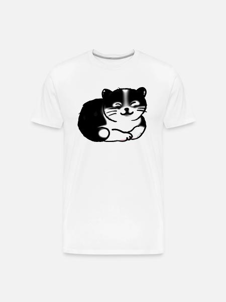 Black And White Cat - Men's Premium Organic T-Shirt - white