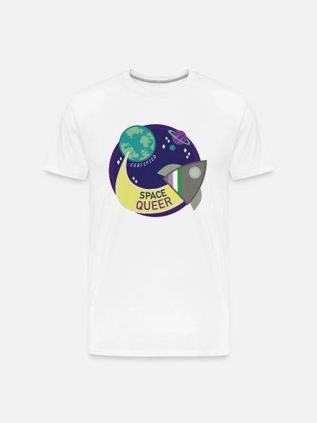 Space Queer - Men's Premium Organic T-Shirt - white