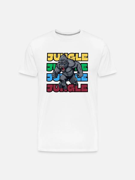 JUNGLE GORILLA - Men's Premium Organic T-Shirt - white