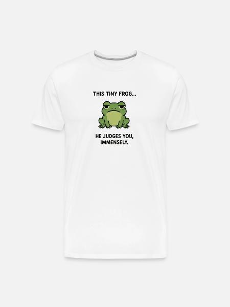 Frog Judges You, Immensely. - Men's Premium Organic T-Shirt - white
