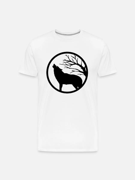 Howling wolf - Men's Premium Organic T-Shirt - white