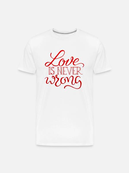 love is never wrong - Men's Premium Organic T-Shirt - white