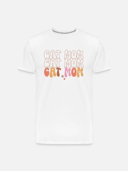 Cat Mom - Men's Premium Organic T-Shirt - white