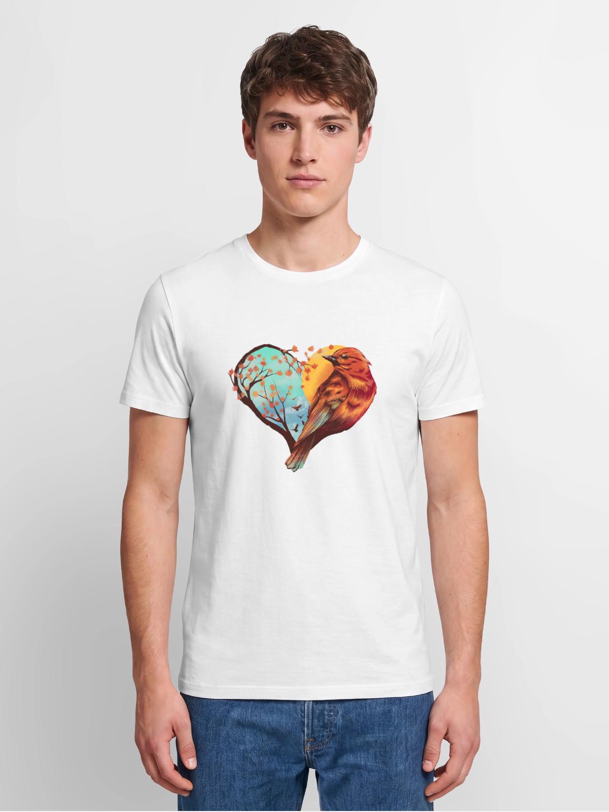 bird - Men's Premium Organic T-Shirt - white - Front - AI Model Male 185 light (185cm)