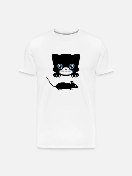 Cat Mouse - Men's Premium Organic T-Shirt - white