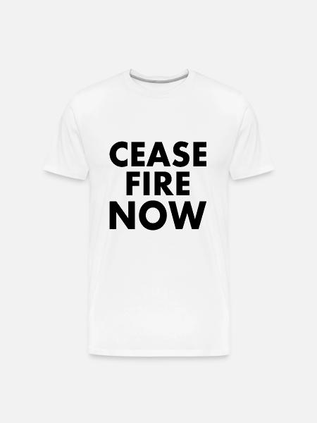 Ceasefire now - Men's Premium Organic T-Shirt - white