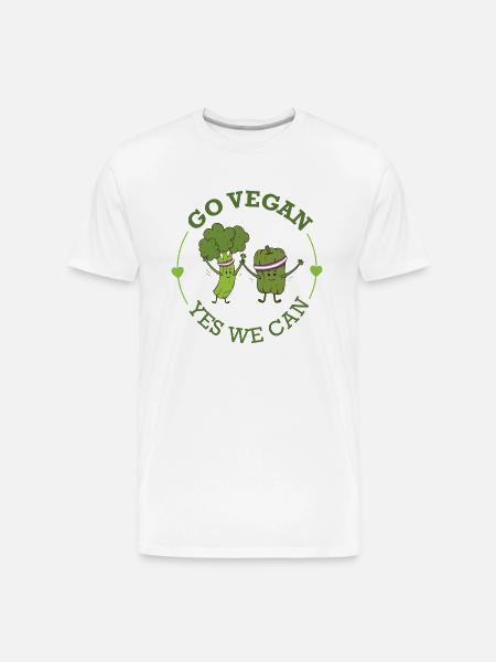 Go Vegan - Men's Premium Organic T-Shirt - white