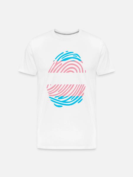 Trans Fingerprint - Men's Premium Organic T-Shirt - white