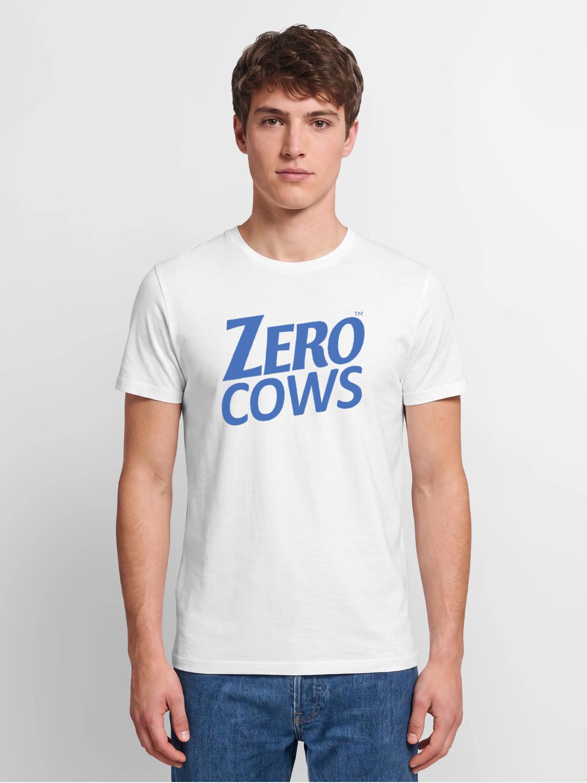 ZERO COWS - Men's Premium Organic T-Shirt - white - Front - AI Model Male 185 light (185cm)