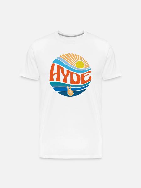 Hyde Shirt Vintage Sunset Hyde Groovy Tie Dye - Men's Premium Organic T-Shirt - white