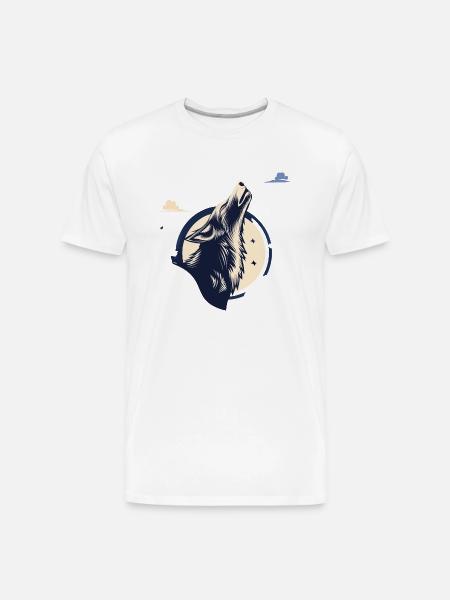 Howling Wolf - Men's Premium Organic T-Shirt - white