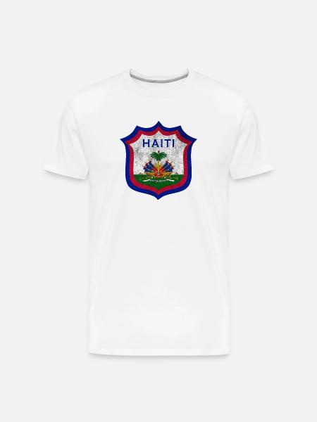 Haiti Crest Design - Men's Premium Organic T-Shirt - white