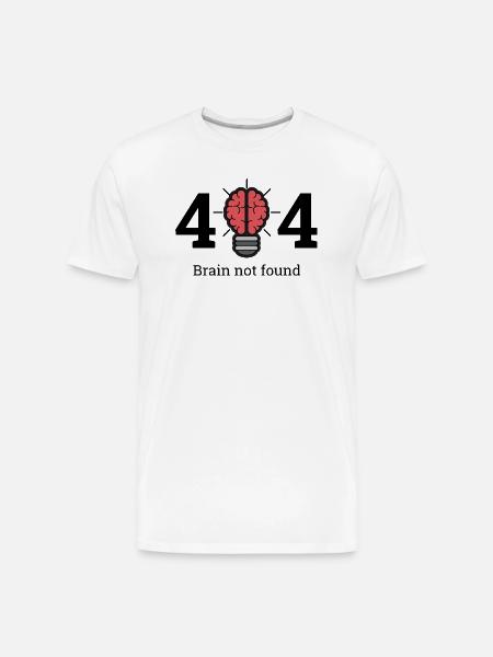 Brain not found - Men's Premium Organic T-Shirt - white