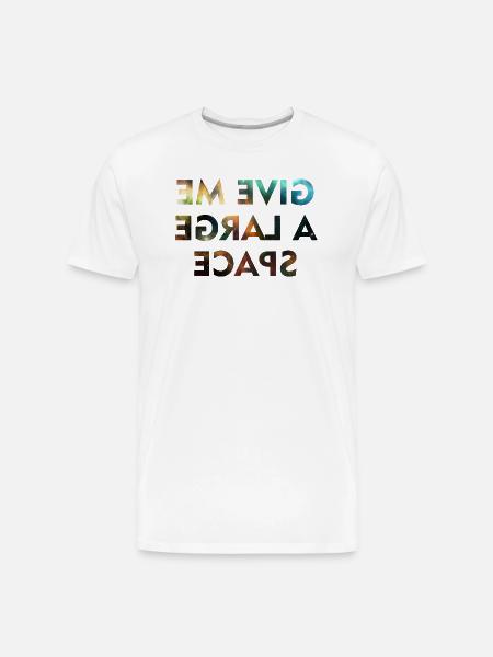 Cosmic Galaxy Mirror Text - Men's Premium Organic T-Shirt - white