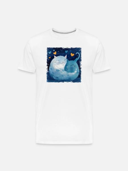 Cats Hug - Men's Premium Organic T-Shirt - white