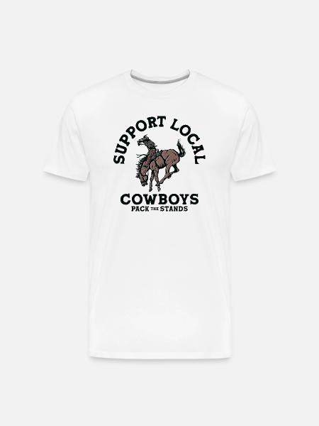 Soutenez les cow-boys locaux - T-shirt écologique Premium pour hommes - blanc
