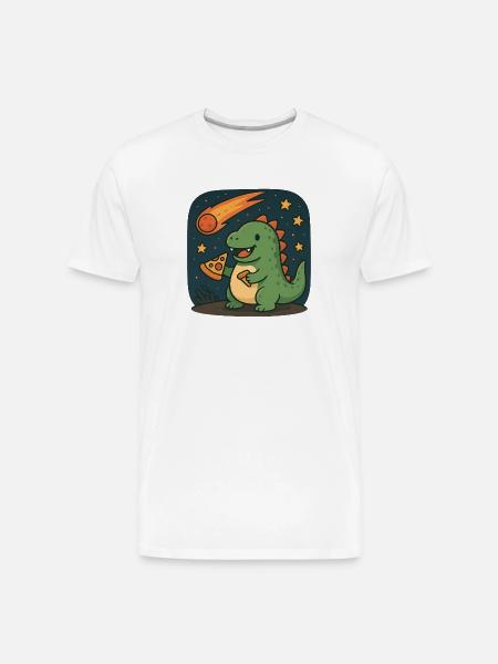 Dinosaur Space Adventure Design - Men's Premium Organic T-Shirt - white