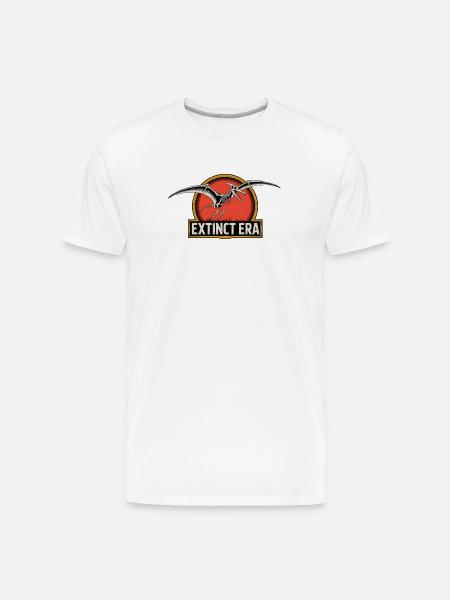 Prehistoric Pterosaur Extinction Logo - Men's Premium Organic T-Shirt - white