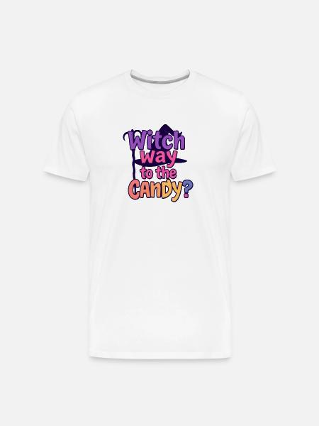 Witch Way to the Candy - Men's Premium Organic T-Shirt - white