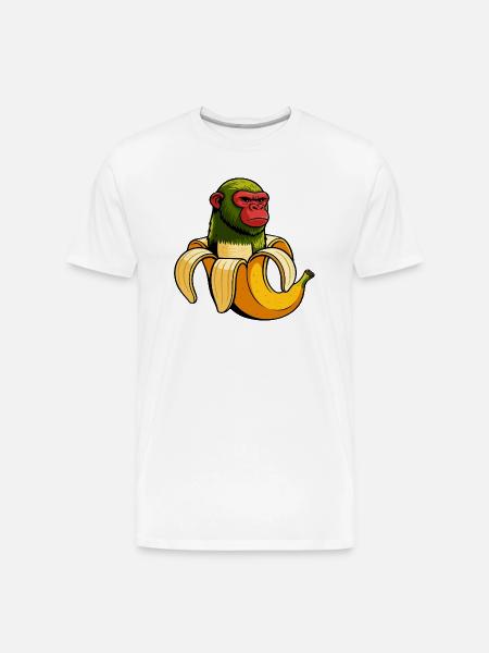 Chimpanzini Bananini Italian Brainrot Meme Art - Men's Premium Organic T-Shirt - white