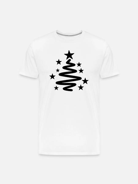 Spiral Star Christmas Tree - Men's Premium Organic T-Shirt - white