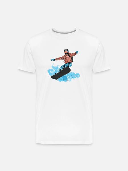 Snowboard Jump Neon Splash - Men's Premium Organic T-Shirt - white
