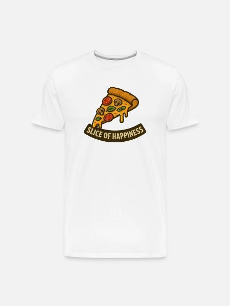 Slice of Happiness Pizza Slice - Men's Premium Organic T-Shirt - white