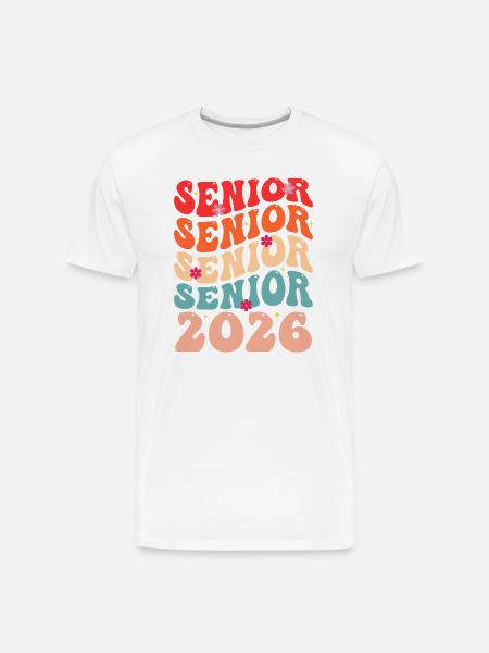 Senior Class 2026 Floral Rainbow - Men's Premium Organic T-Shirt - white