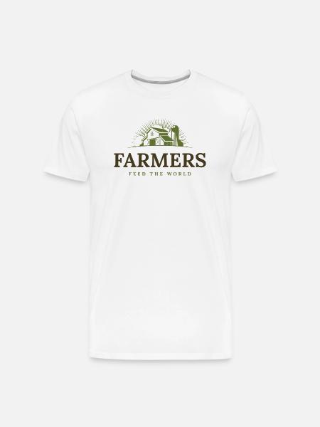 Farmers Sunburst Barn Emblem - Men's Premium Organic T-Shirt - white