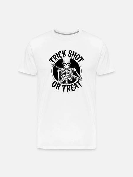 Trick Shot or Treat Skeleton - Men's Premium Organic T-Shirt - white