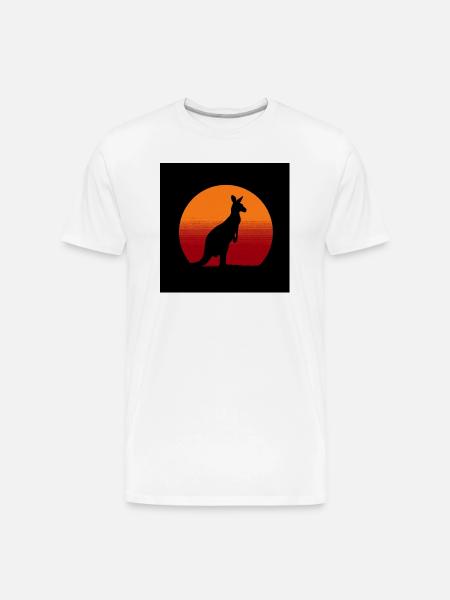 Sunrise Kangaroo Spirit - Men's Premium Organic T-Shirt - white