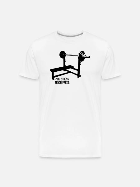 stress bench press - Men's Premium Organic T-Shirt - white