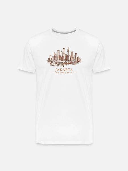 Jakarta Pulse City Skyline - Men's Premium Organic T-Shirt - white