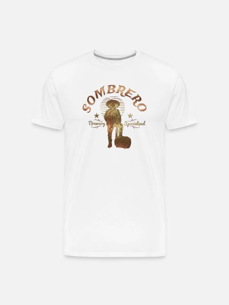 Sombrero Brewery Rustic Logo - Men's Premium Organic T-Shirt - white