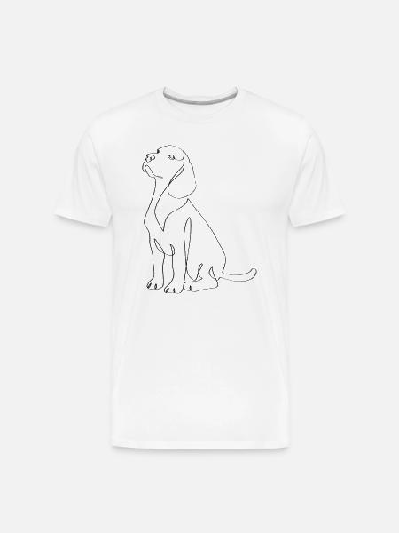 Sleek Dog Line Art Silhouette - Men's Premium Organic T-Shirt - white