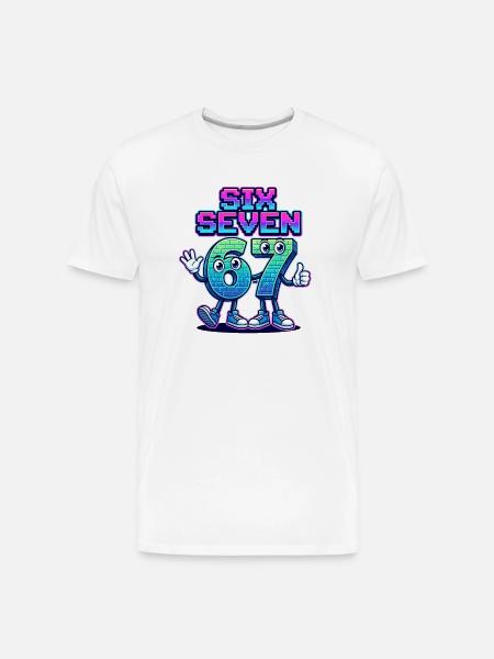 Six Seven 6 7 - Men's Premium Organic T-Shirt - white
