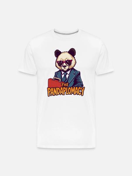 Pandaplomacy Suit Style - Men's Premium Organic T-Shirt - white