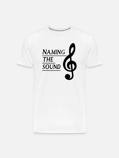 Bold Treble Clef Line Art - Men's Premium Organic T-Shirt - white