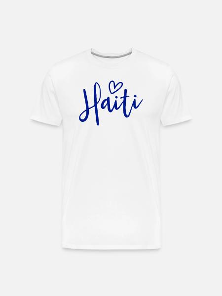 Haiti Heart Women's Love Haiti - Men's Premium Organic T-Shirt - white