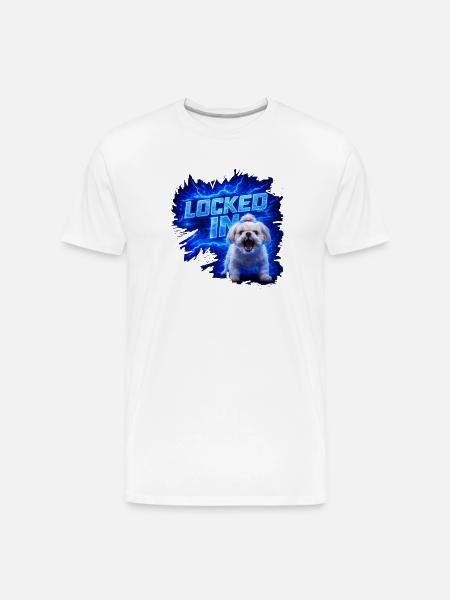 Locked In Pup Power - Men's Premium Organic T-Shirt - white