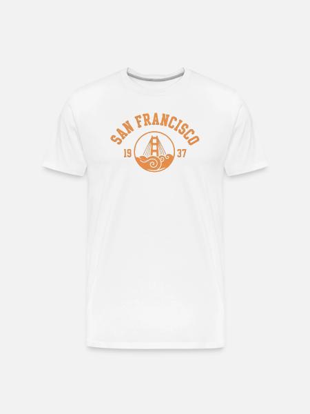 Golden Gate Bridge Emblem - Men's Premium Organic T-Shirt - white