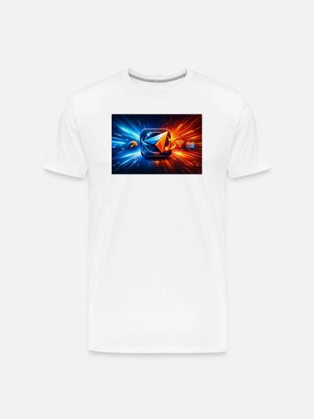 Neon Paper Plane Velocity - Men's Premium Organic T-Shirt - white