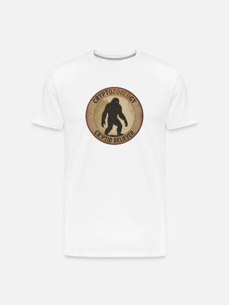 Cryptid Believer Sasquatch Coin - Men's Premium Organic T-Shirt - white