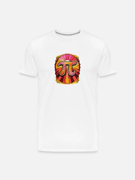 Pi Radiant Sunburst - Men's Premium Organic T-Shirt - white