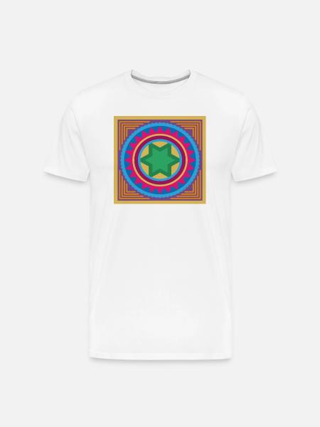Vibrant Star Mandala Burst - Men's Premium Organic T-Shirt - white