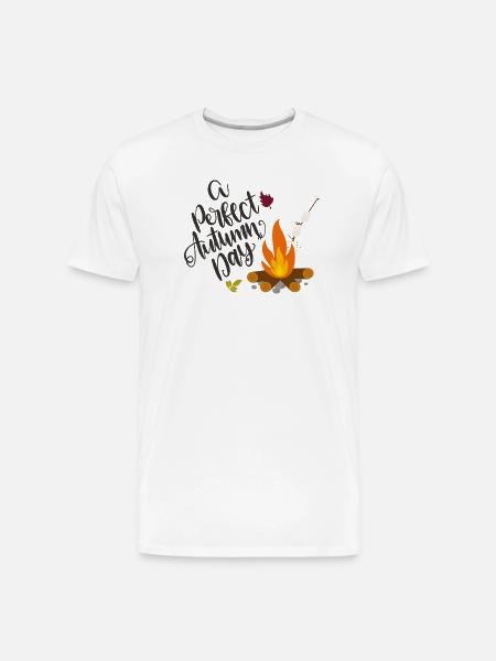 Autumn Campfire Cozy Day - Men's Premium Organic T-Shirt - white