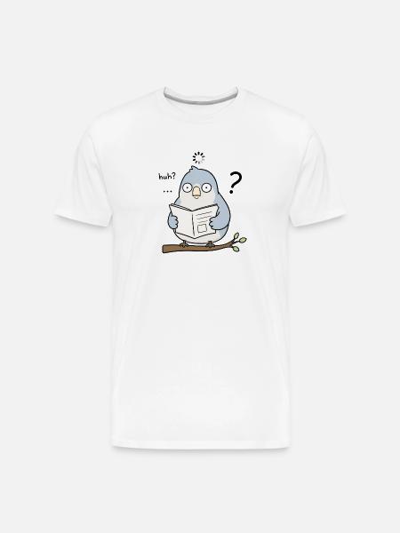 Huh? - Men's Premium Organic T-Shirt - white